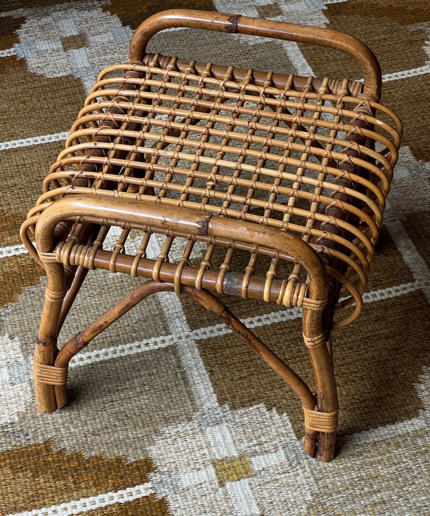 Vintage rattan stool