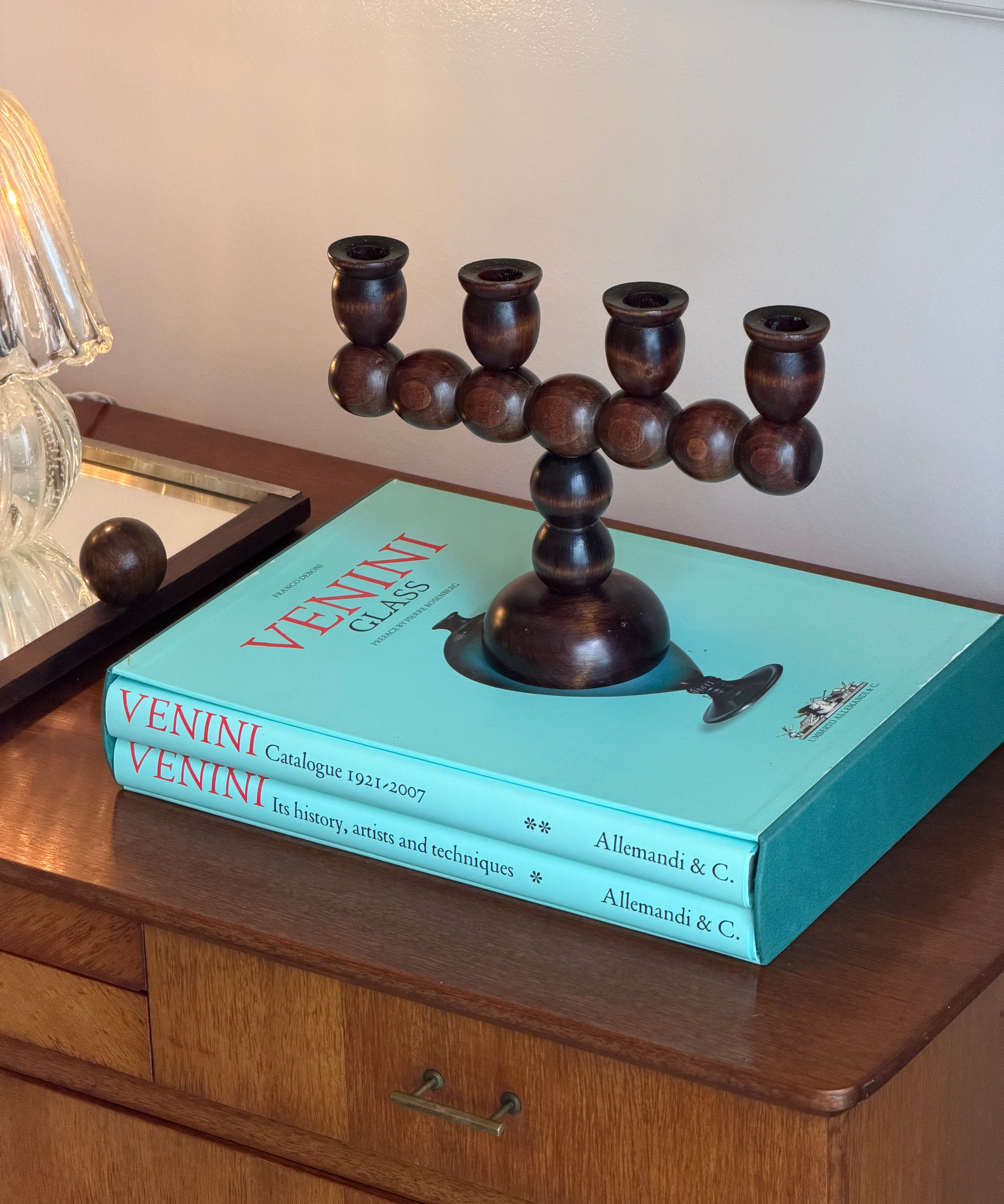 Vintage bobbin candle holder