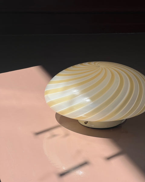 Vintage Murano yellow/blured swirl ceiling/wall lamp (D26)