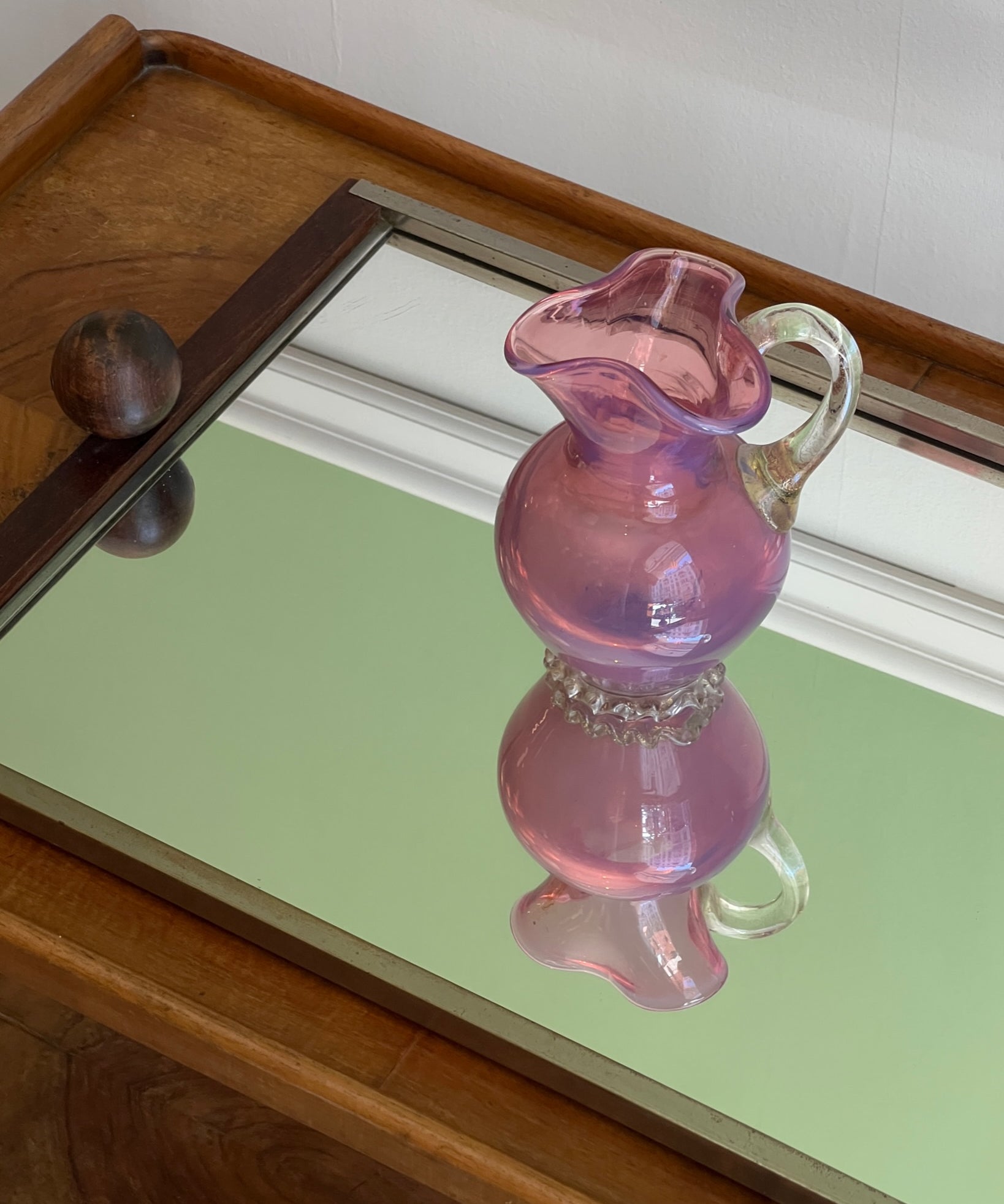 Vintage opal pink Murano small jug