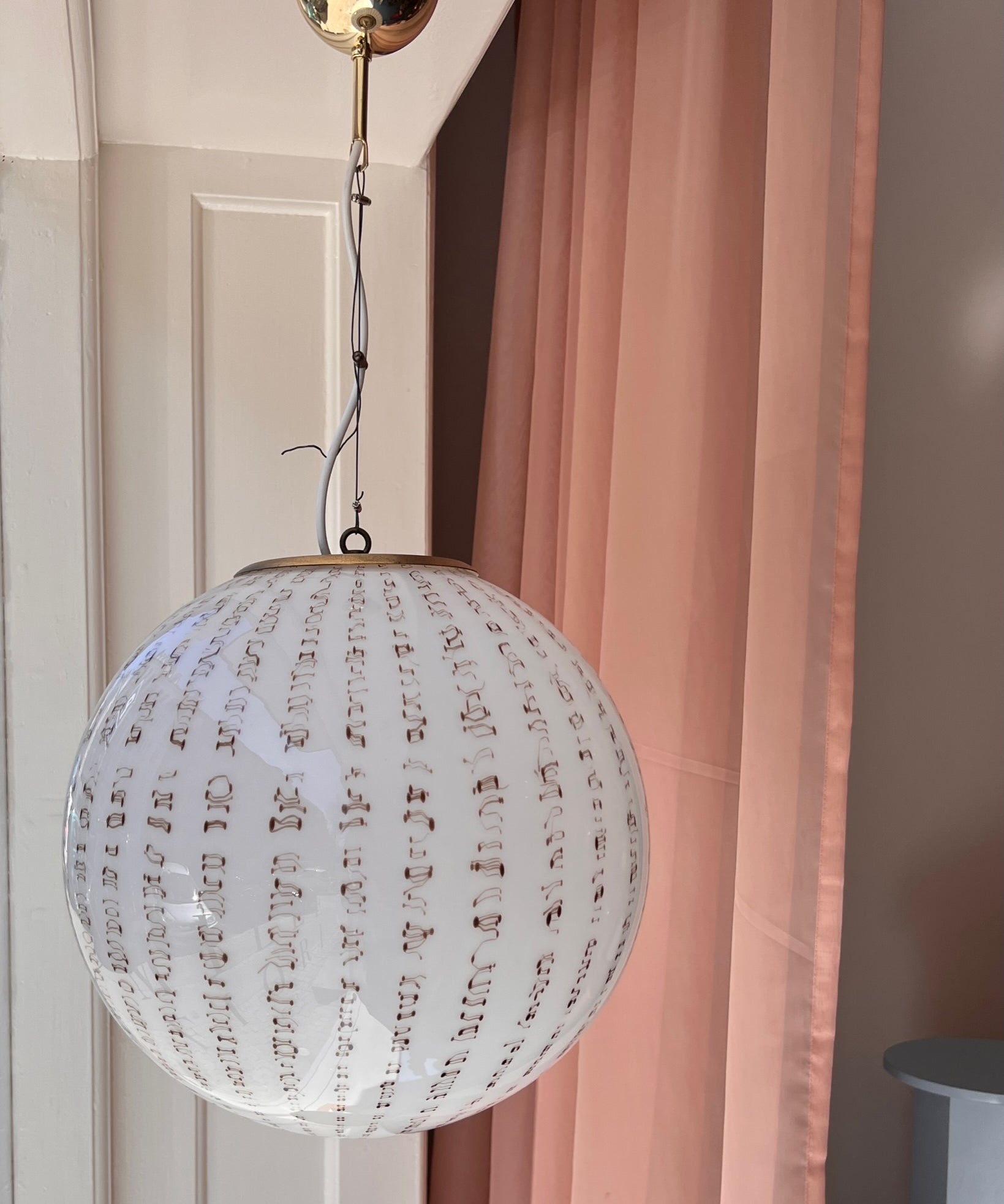 Vintage Murano white/black ceiling lamp (D40)