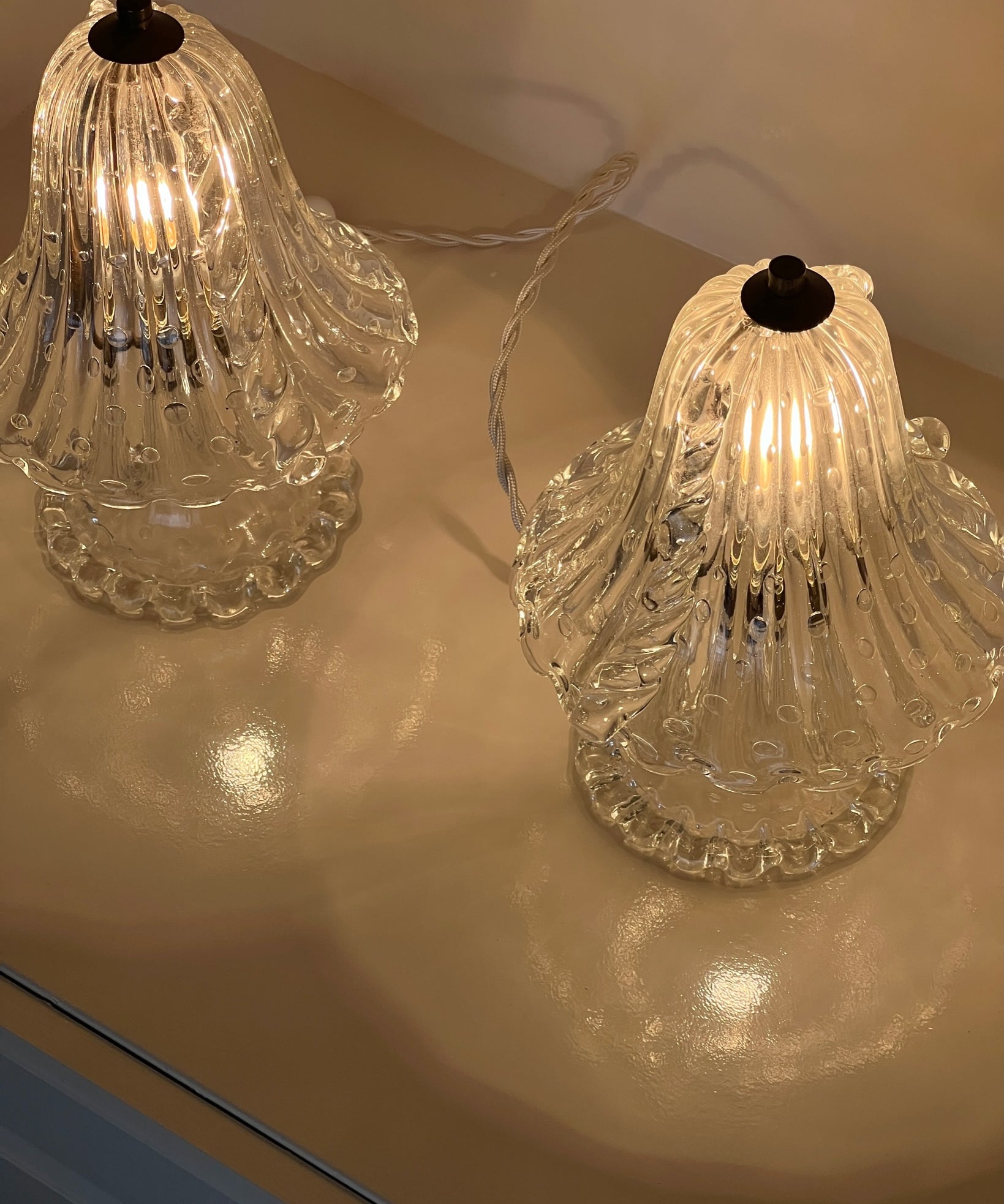 Vintage clear Murano table lamp