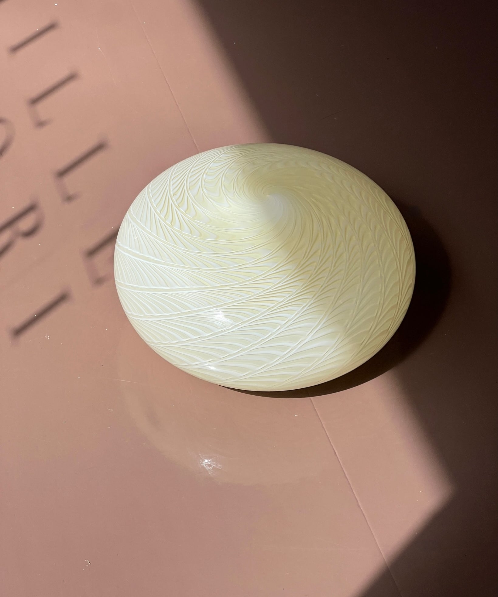 Vintage Murano cream / white swirl ceiling/wall lamp (D38)