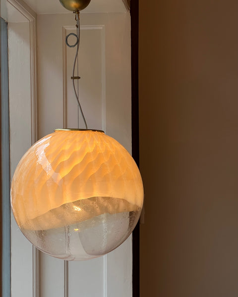 Vintage golden clear Murano ceiling lamp (D40)