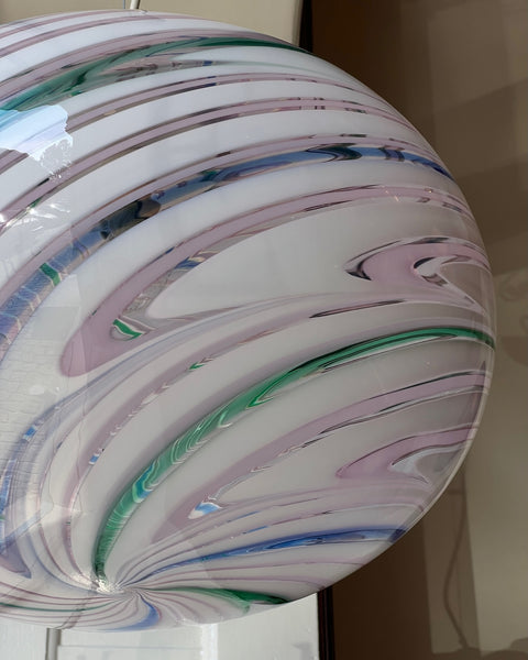 Vintage oval Murano multi-coloured/transparent ceiling lamp (D50)