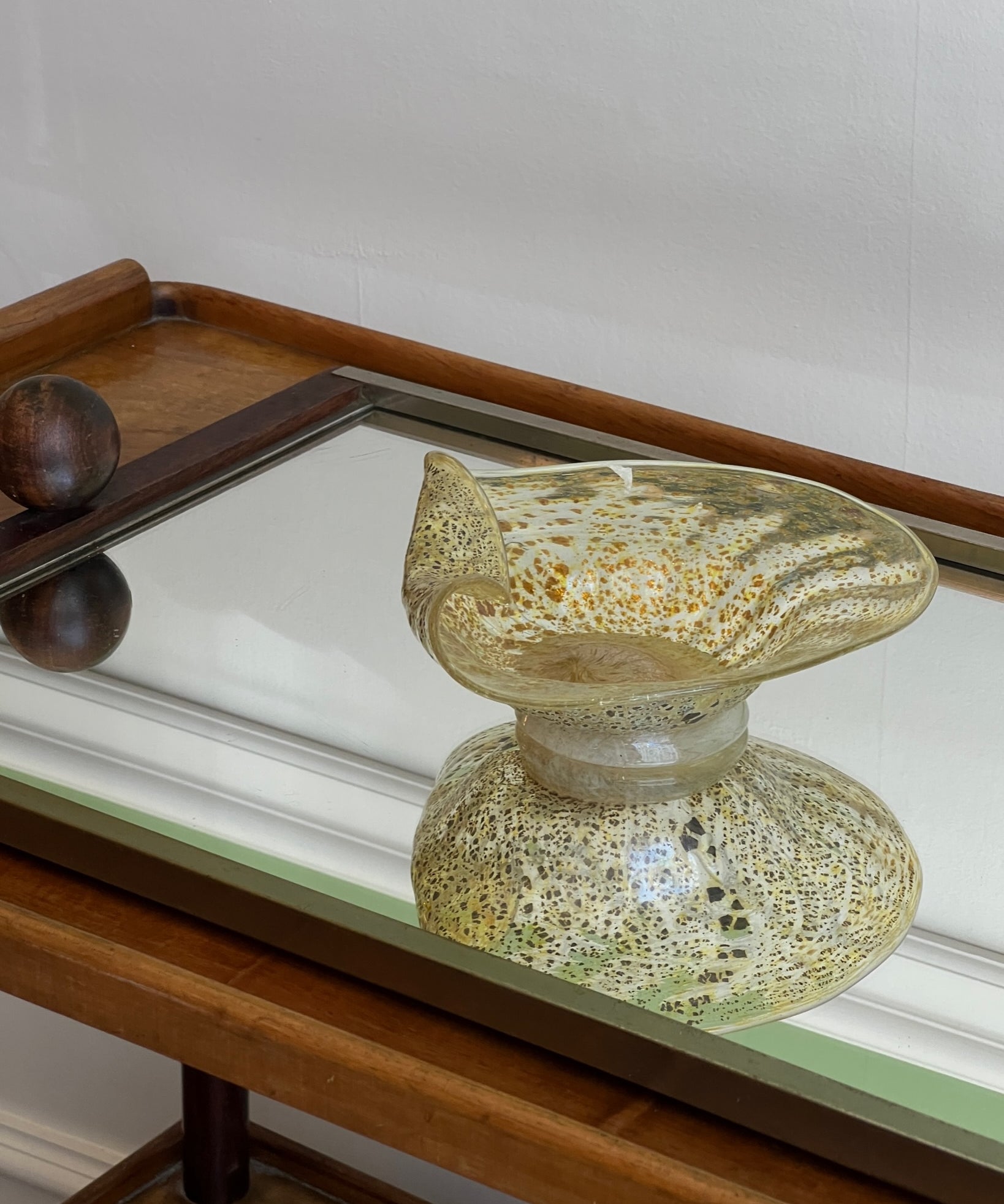 Vintage golden/clear Murano bowl