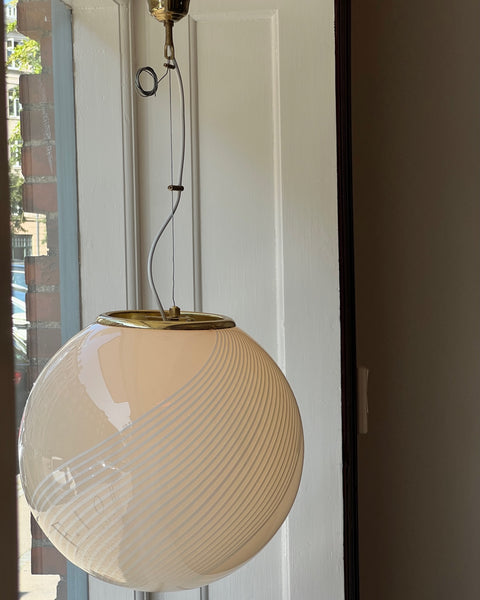 Vintage yellow/cream swirl Murano ceiling lamp (D40)