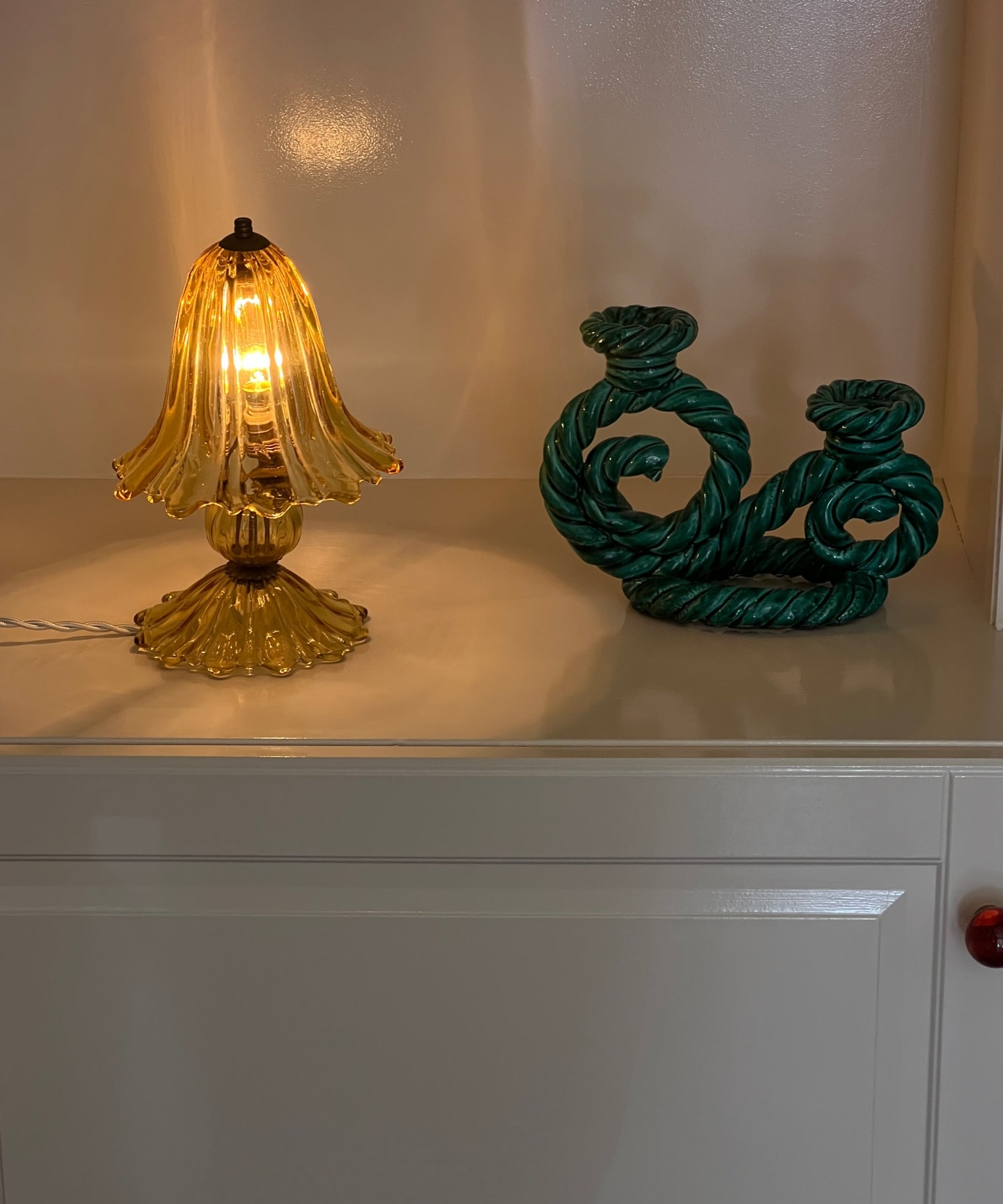 Vintage golden/clear Murano table lamp