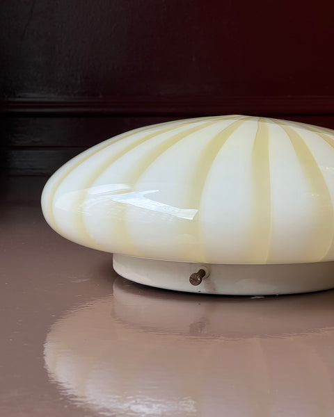 Vintage Murano yellow/creme stripes ceiling/wall lamp (D30)