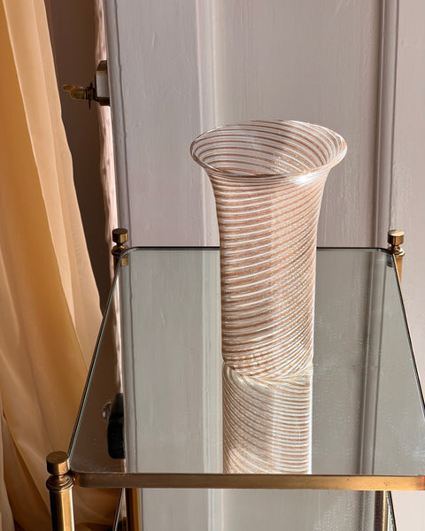 Vintage golden swirl Murano vase