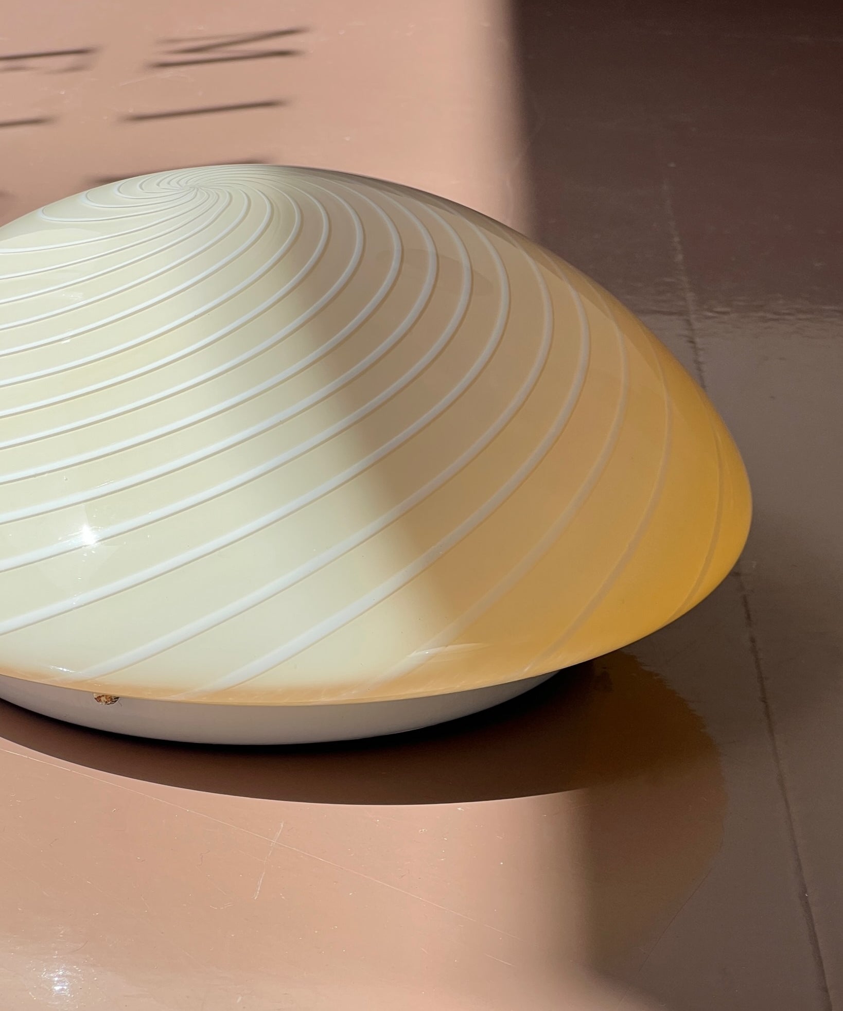 Vintage Murano cream/white swirl ceiling/wall lamp (D28)