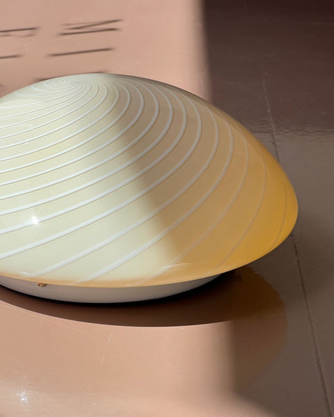 Vintage Murano cream/white swirl ceiling/wall lamp (D28)