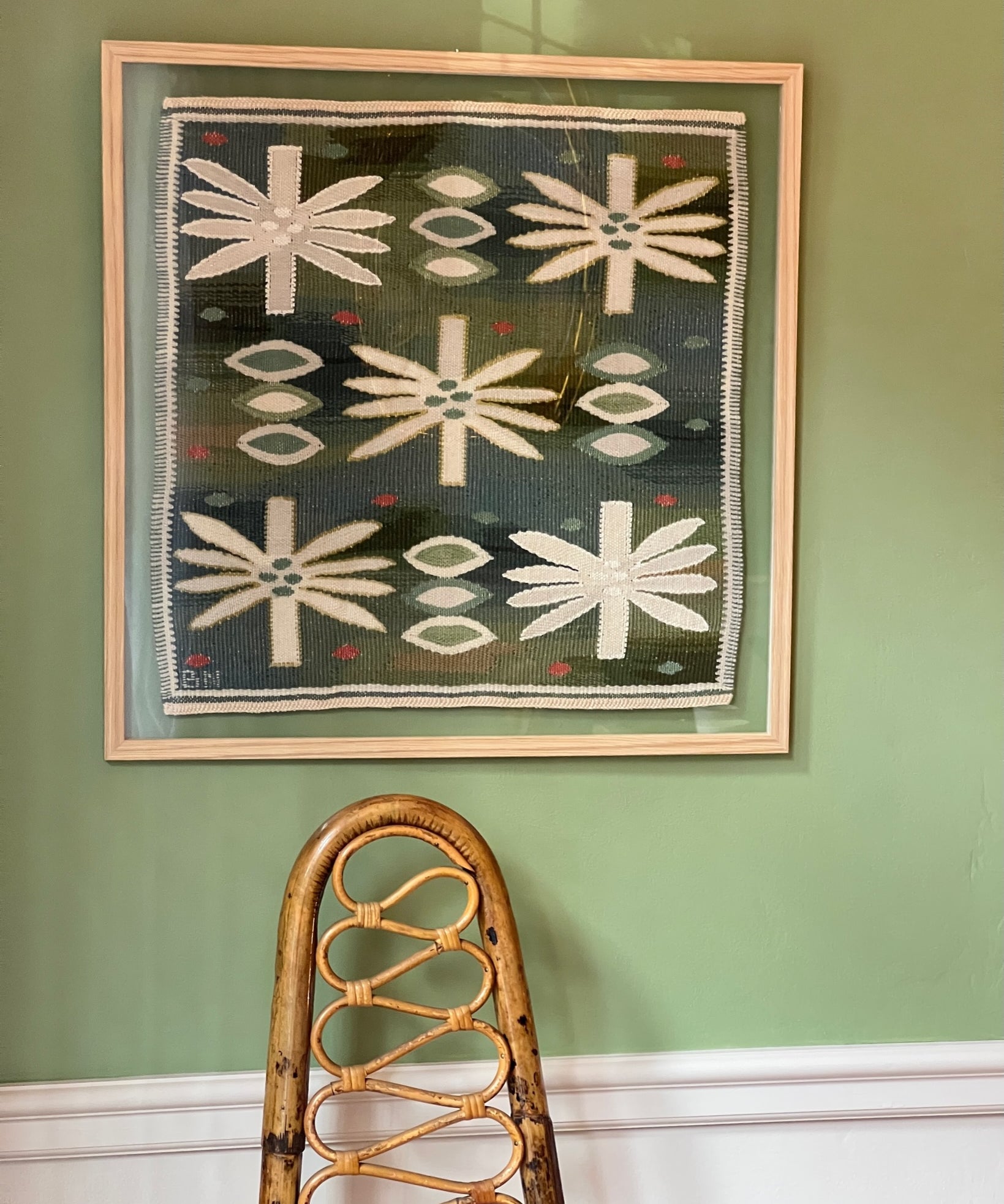 Vintage handwoven wall tapestry by Barbro Nilsson (BN)