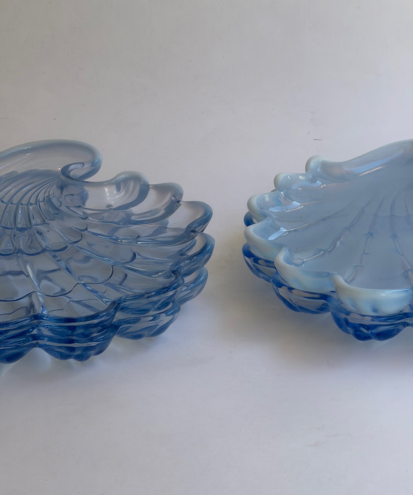 Vintage opal blue shell plate (5 available)