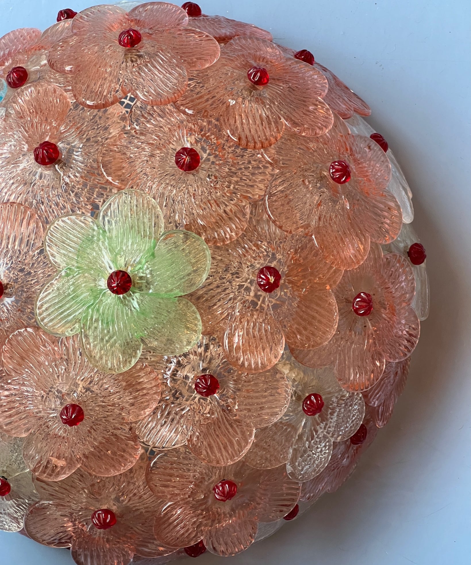 Vintage multi Murano flower ceiling/wall lamp (D30)