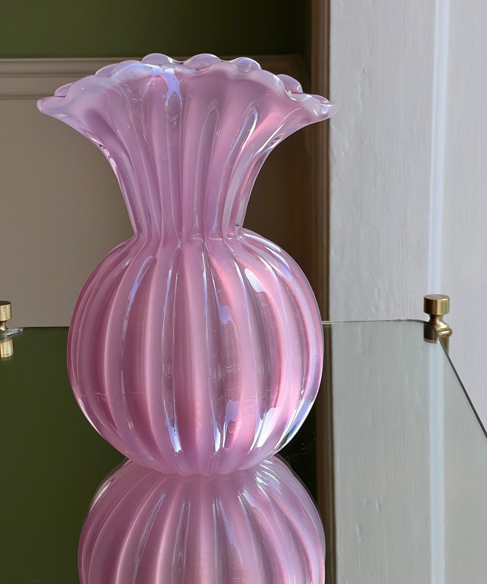 Vintage pink Murano vase