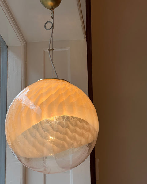 Vintage golden clear Murano ceiling lamp (D40)