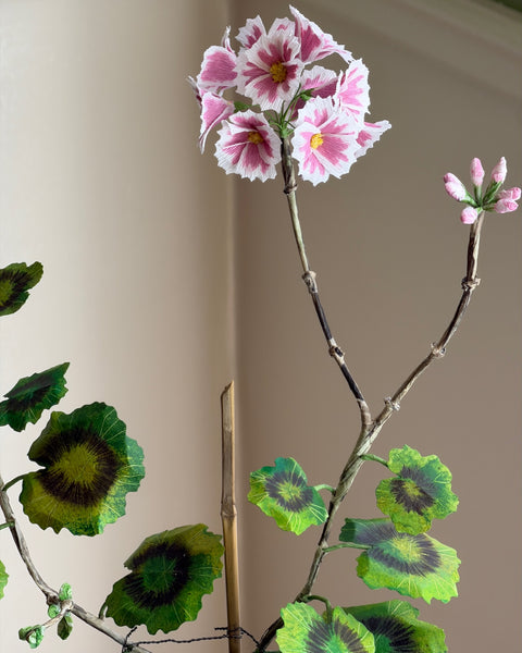 Paper flower 'Pink Pelargonium Piccolo'