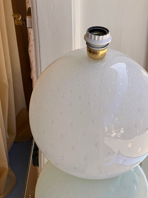 Vintage white dotted Murano table lamp (without shade)
