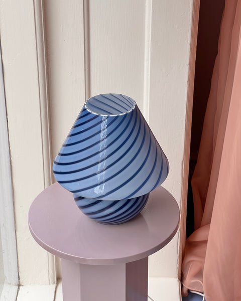 Mushroom table lamp - Dark blue swirl
