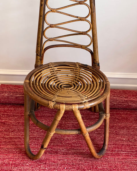 Vintage rattan/bamboo chair, Italy, 1960s (2 available)