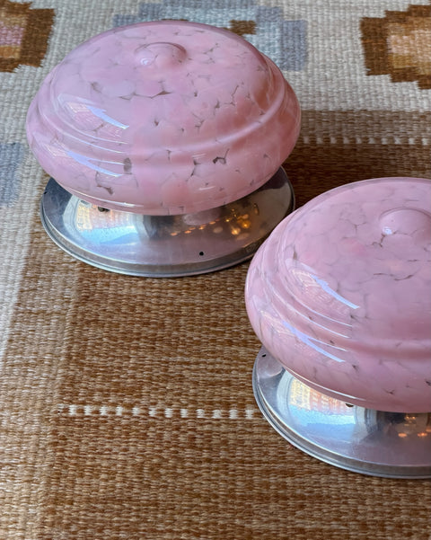 Vintage Murano pink dotted ceiling/wall lamp (D25) (2 available)