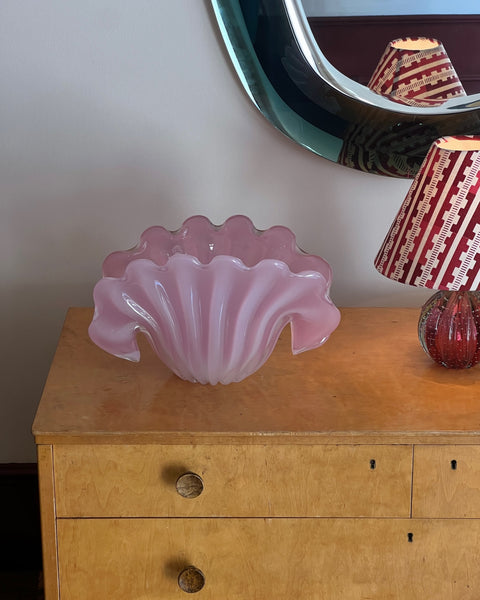 Vintage opal pink Murano shell bowl (Large)