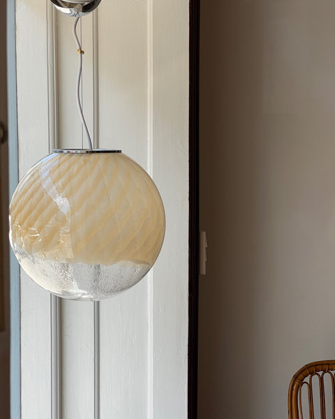Vintage golden clear Anemone Murano ceiling lamp (D35)