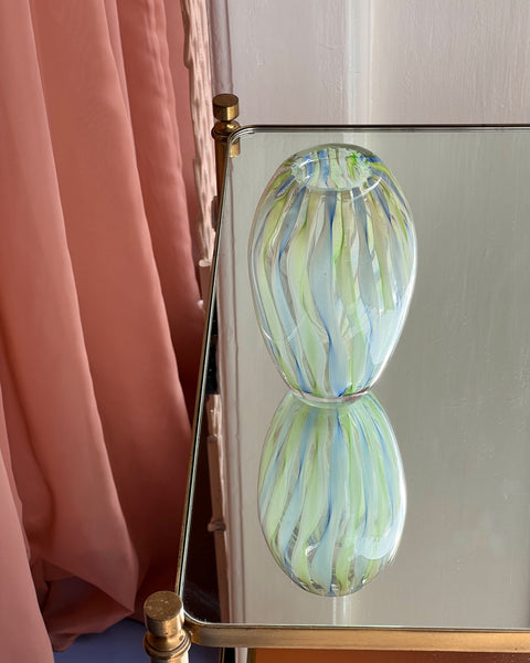 Vintage green/blue swirl Murano vase