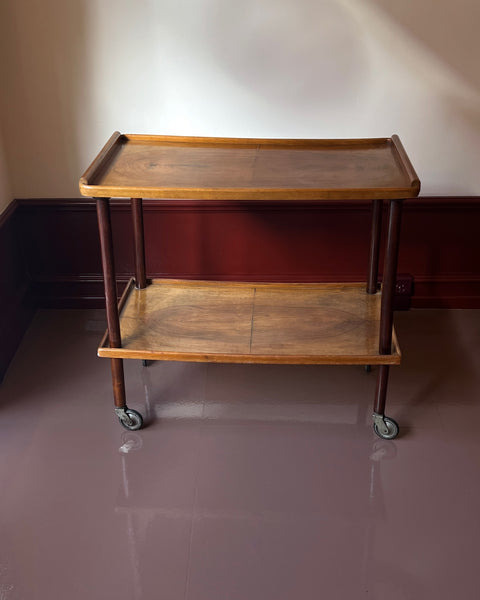 Vintage wooden trolley/table with wheels