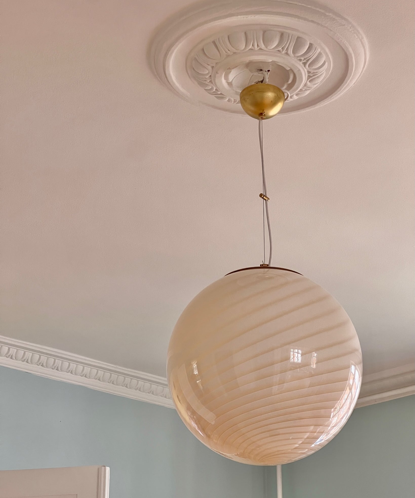 Candy ceiling lamp - Light yellow/cream swirl (D40)