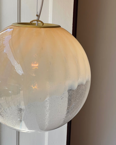 Vintage cream / light yellow clear Murano ceiling lamp (D35)