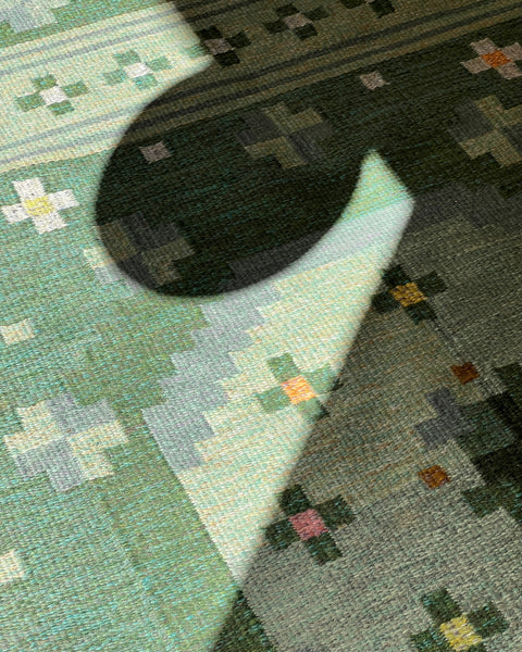 Vintage flat weave rug by Anna-Johanna Ångström (Å) (Reserved)
