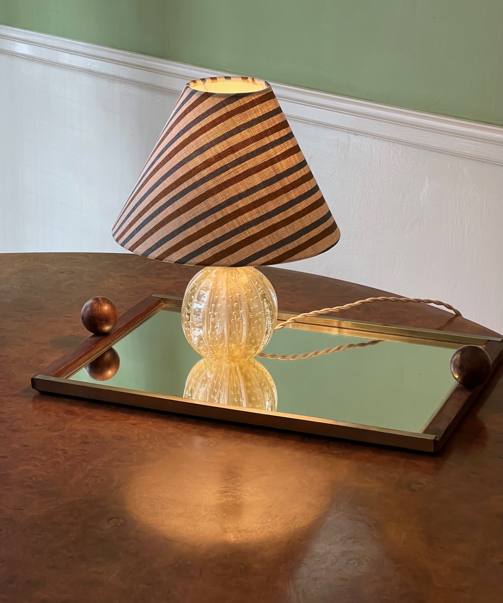 Vintage golden Murano table lamp (incl. lampshade)