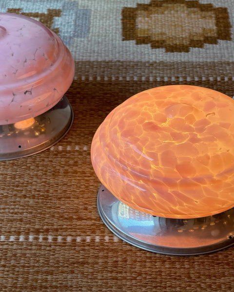 Vintage Murano pink dotted ceiling/wall lamp (D25) (2 available)