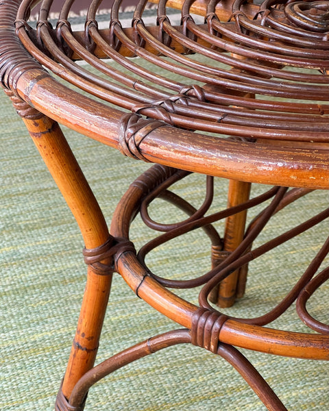 Vintage rattan table