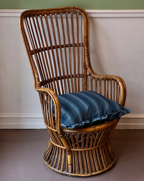 Vintage rattan chair by Fratelli Castano