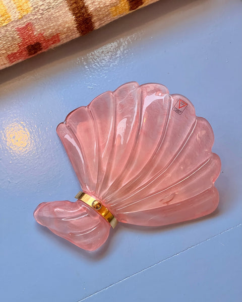 Vintage light pink Murano shell wall lamp
