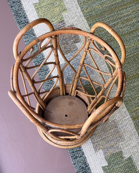 Vintage rattan umbrella stand