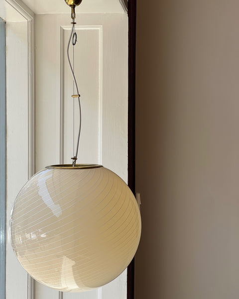 Vintage cream/white swirl Murano ceiling lamp (D42)