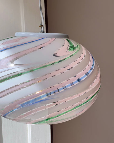 Vintage oval Murano multi-coloured/transparent ceiling lamp (D38)