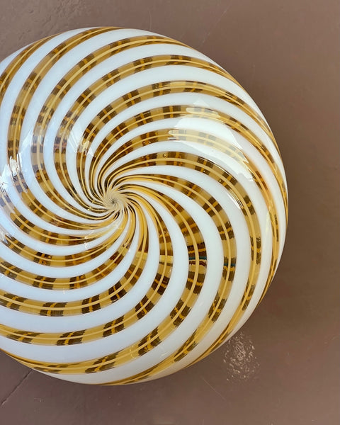 Vintage Murano clear/golden swirl ceiling/wall lamp (D25)