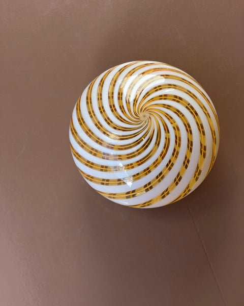 Vintage Murano clear/golden swirl ceiling/wall lamp (D25)