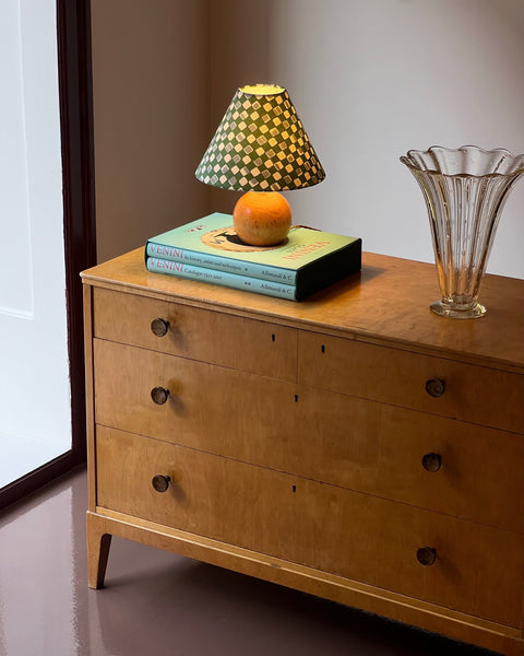 Vintage wooden table lamp (incl. lampshade)