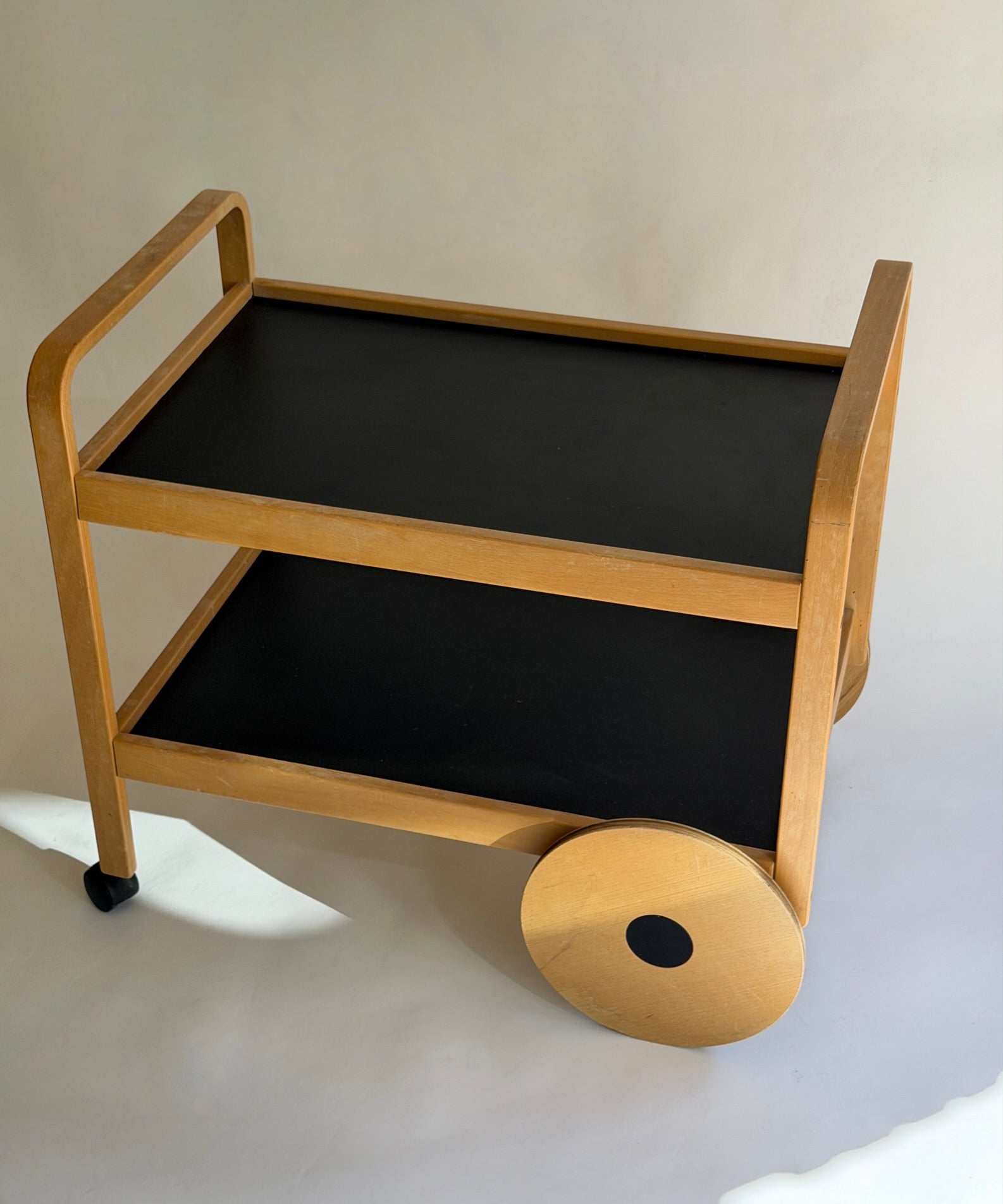 Vintage wooden trolley/table with wheels