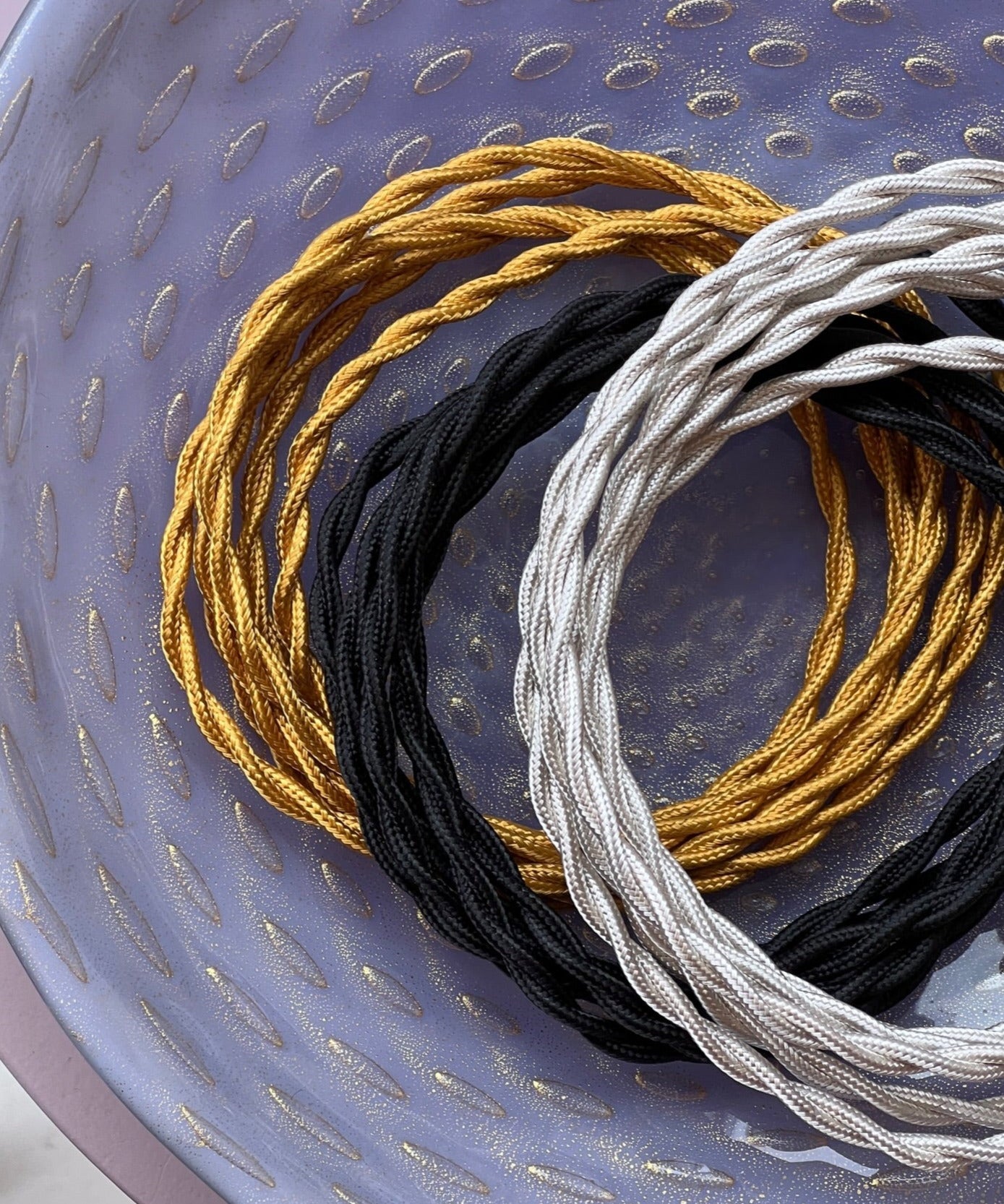 Cotton braided cable with switch and EU plug (for wall lamps)