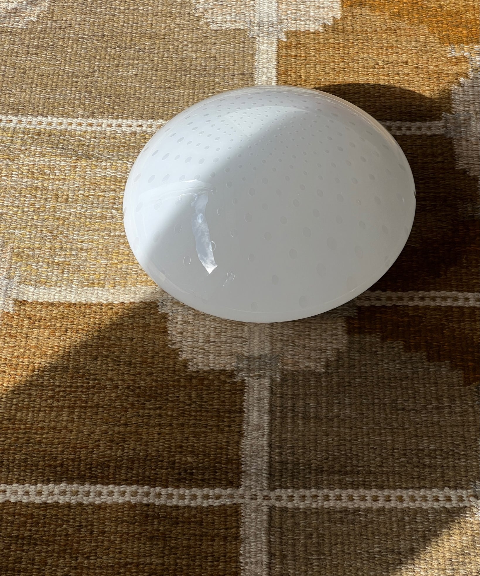 Vintage Murano white dotted ceiling/wall lamp (D34)