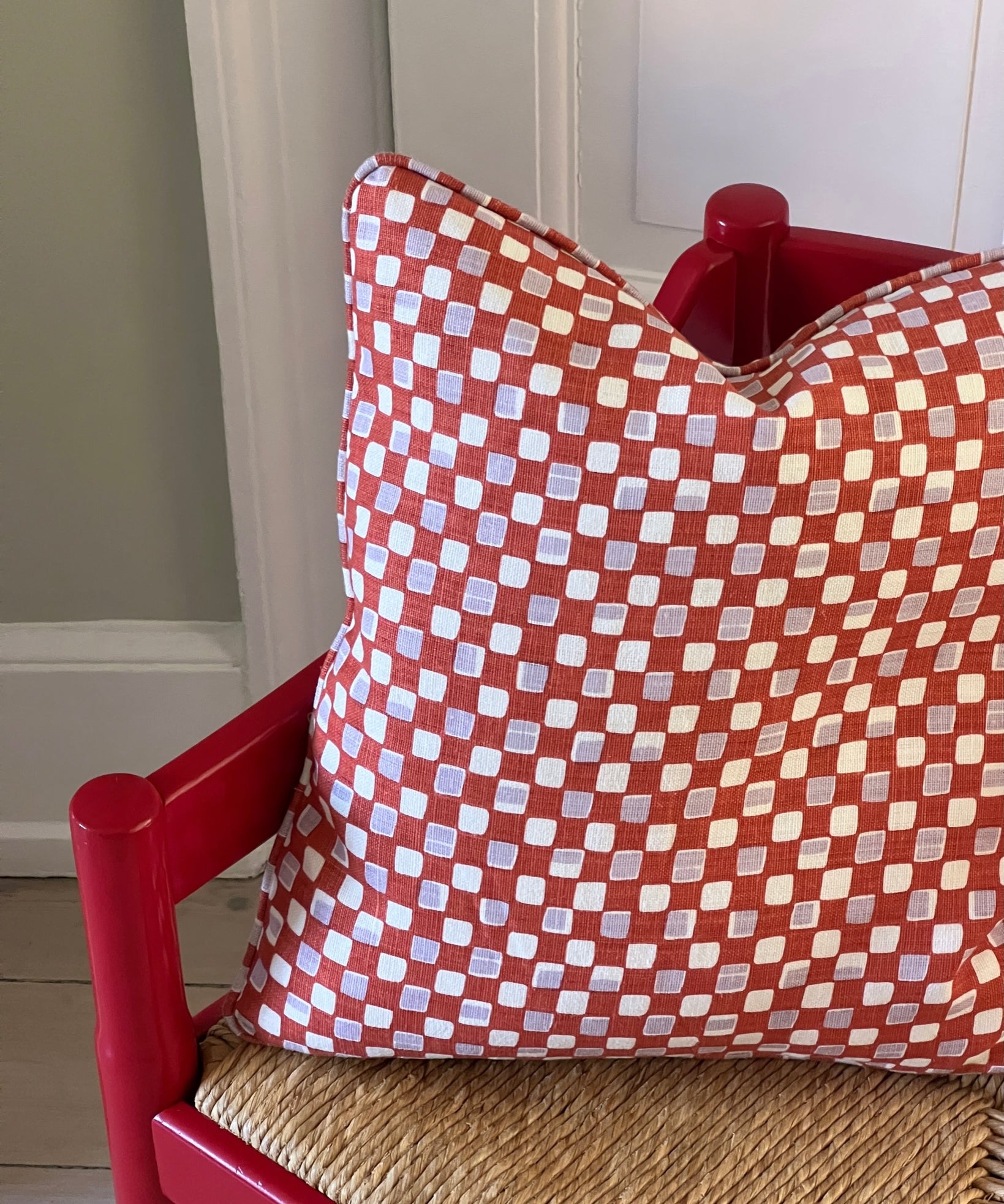 Faye cushion - Rust & Lilac
