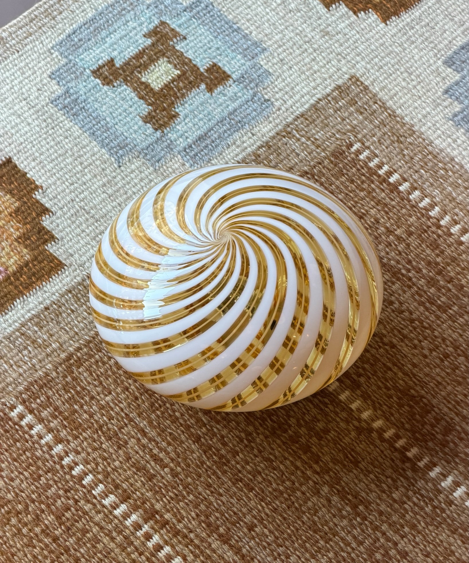 Vintage Murano clear/golden swirl ceiling/wall lamp (D26)