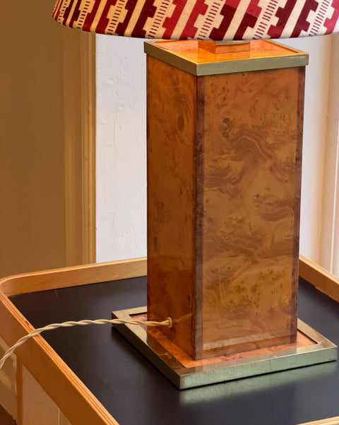 Vintage large burl wood table lamp